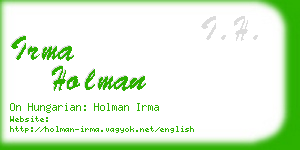 irma holman business card